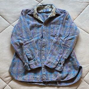 Vintage Pendleton made in USA XL multicolor plaid wool long sleeve shirt shacket